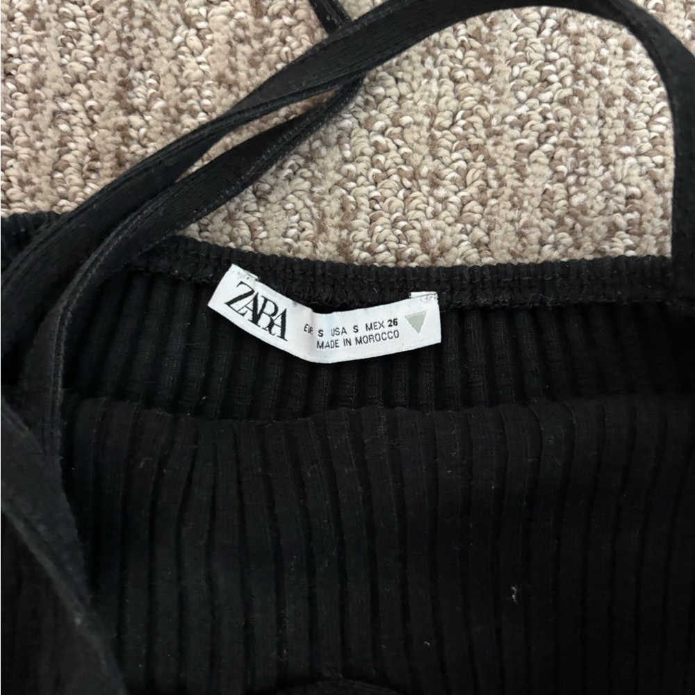 Zara Black Ribbed Top - Picture 2 of 4